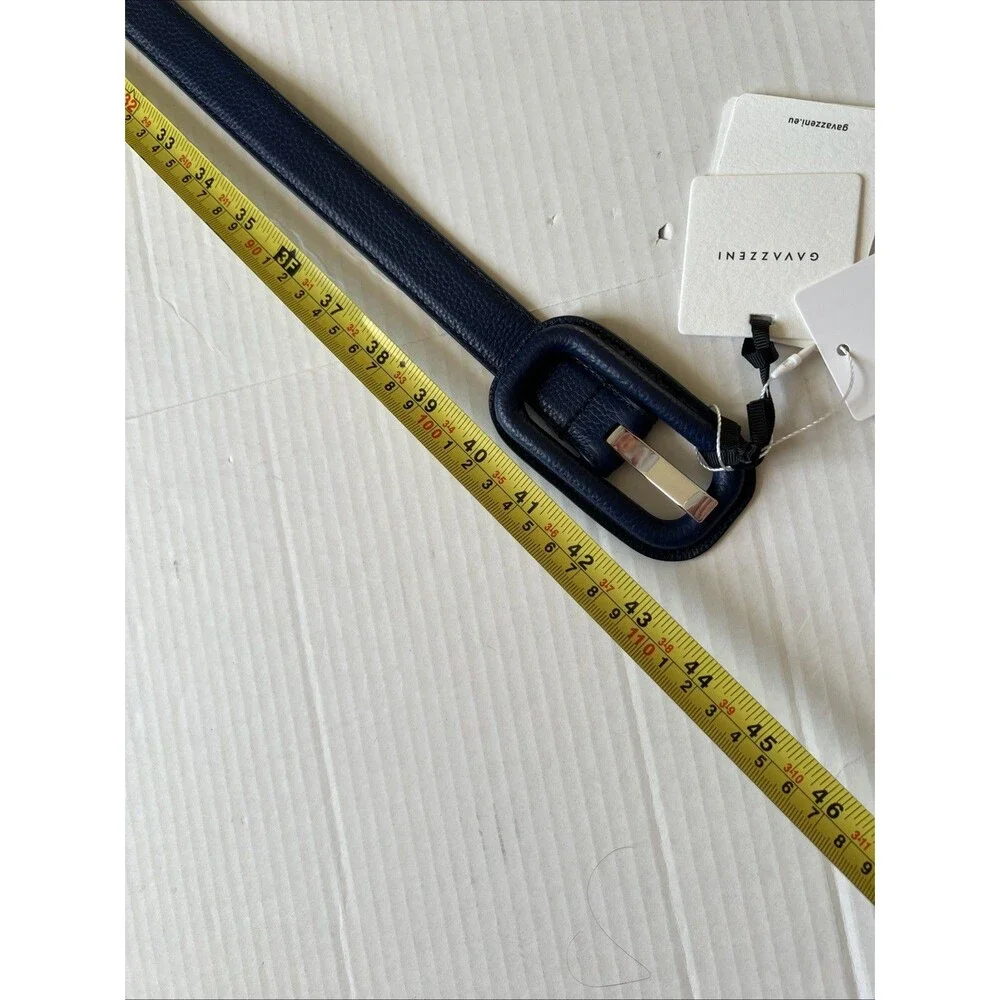 Veronica Beard/GAVAZZENI Leather Belt 90/M Lavanda Navy Blue Made in Italy NWT